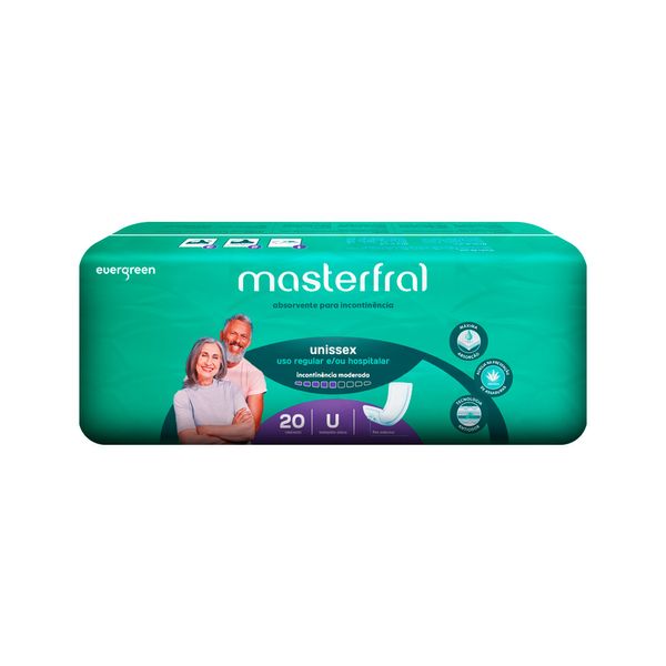 Absorvente Para Incontinencia Moderada Masterfral Com 20 Unidades Tamanho Unico Unissex