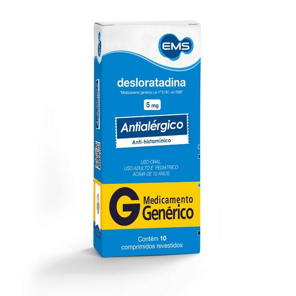 Desloratadina Ems 5mg Com 10 Comprimidos