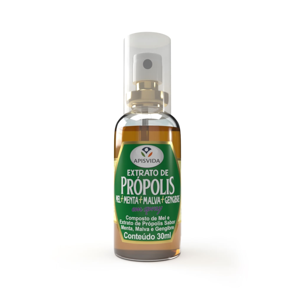 Spray Para Garganta Extrato De Própolis Sabor Gengibre Apis Vida 30ml