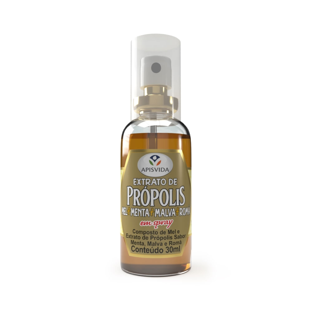 Spray Para Garganta Extrato De Própolis Sabor Menta E Romã 30ml