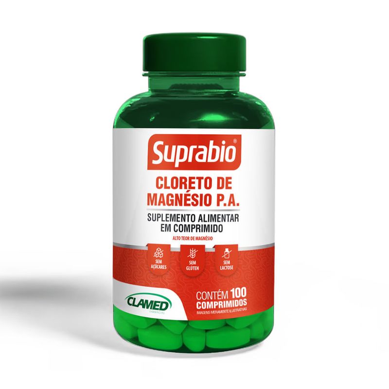 Suplemento Alimentar Suprabio Cloreto De Magnésio P.a. 100 Comprimidos Suplemento Alimentar Suprabio Cloreto De Magnesio P.a. 100 Comprimidos