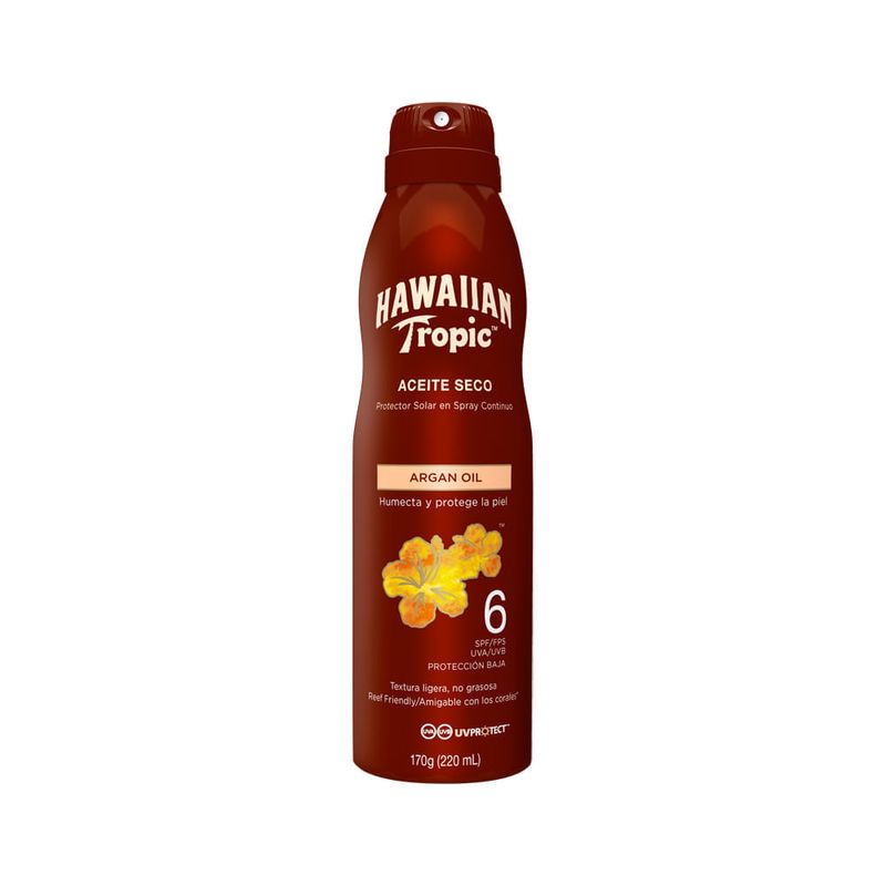 Protetor Solar Hawaiian Tropic Aceite Seco 170g Fps6 Spray Argan Oil