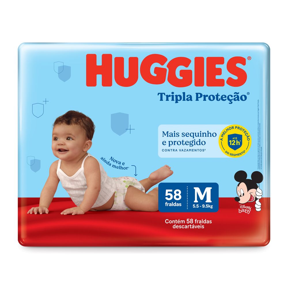 Fralda Huggies Tripla Com 58 Leve + Pague - M Mega Especial
