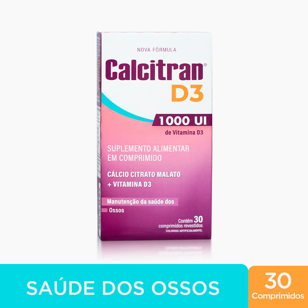 Calcitran D3 1.000ui 30 Comprimidos - Cálcio Citrato Malato Com Vitamina  D
