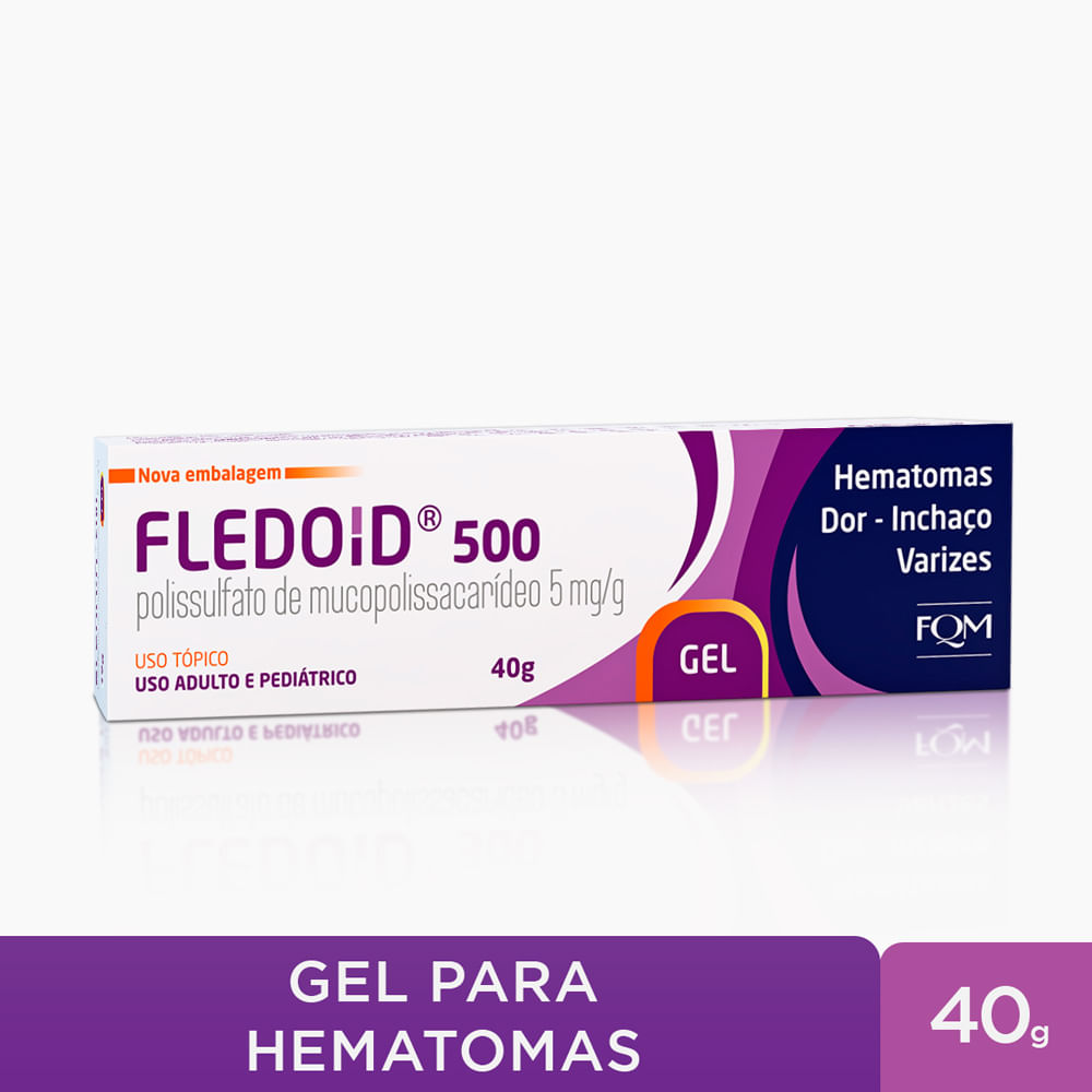 Fledoid 500 Gel 40g - Gel Para Hematomas, Dor, Inchaço E Varizes
