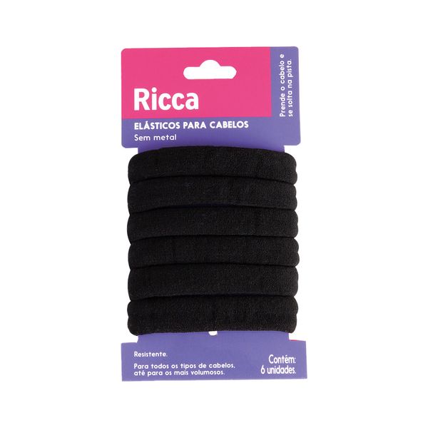 Elastico Para Cabelo Ricca Com 6 Sem Metal Grosso