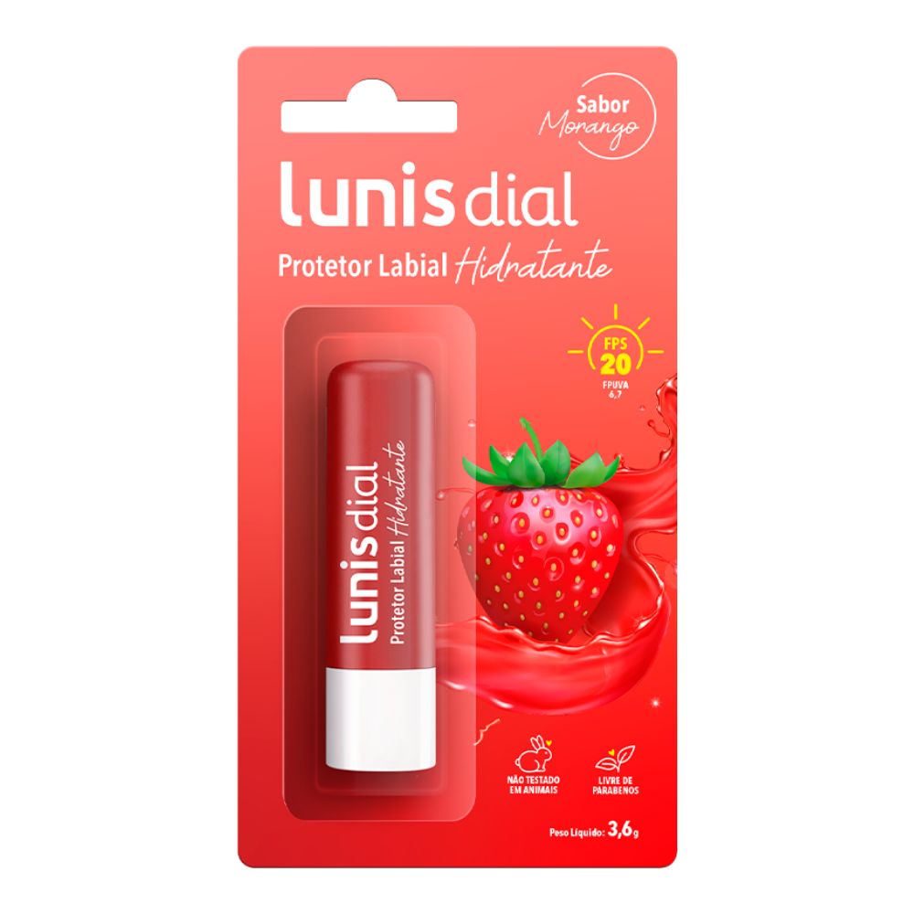 Protetor Labial Lunis Dial 3,6gr Fps20 Morango
