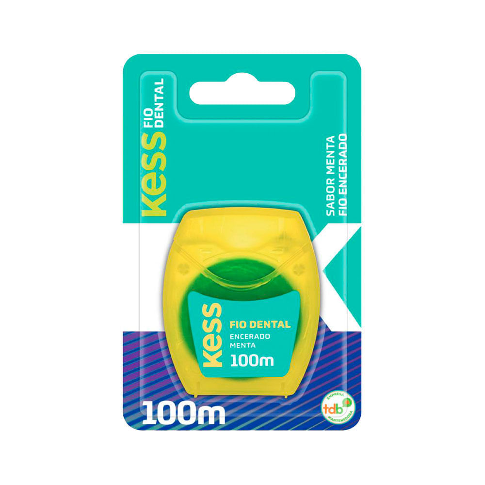 Fio Dental Kess 100m Encerado Sabor Menta