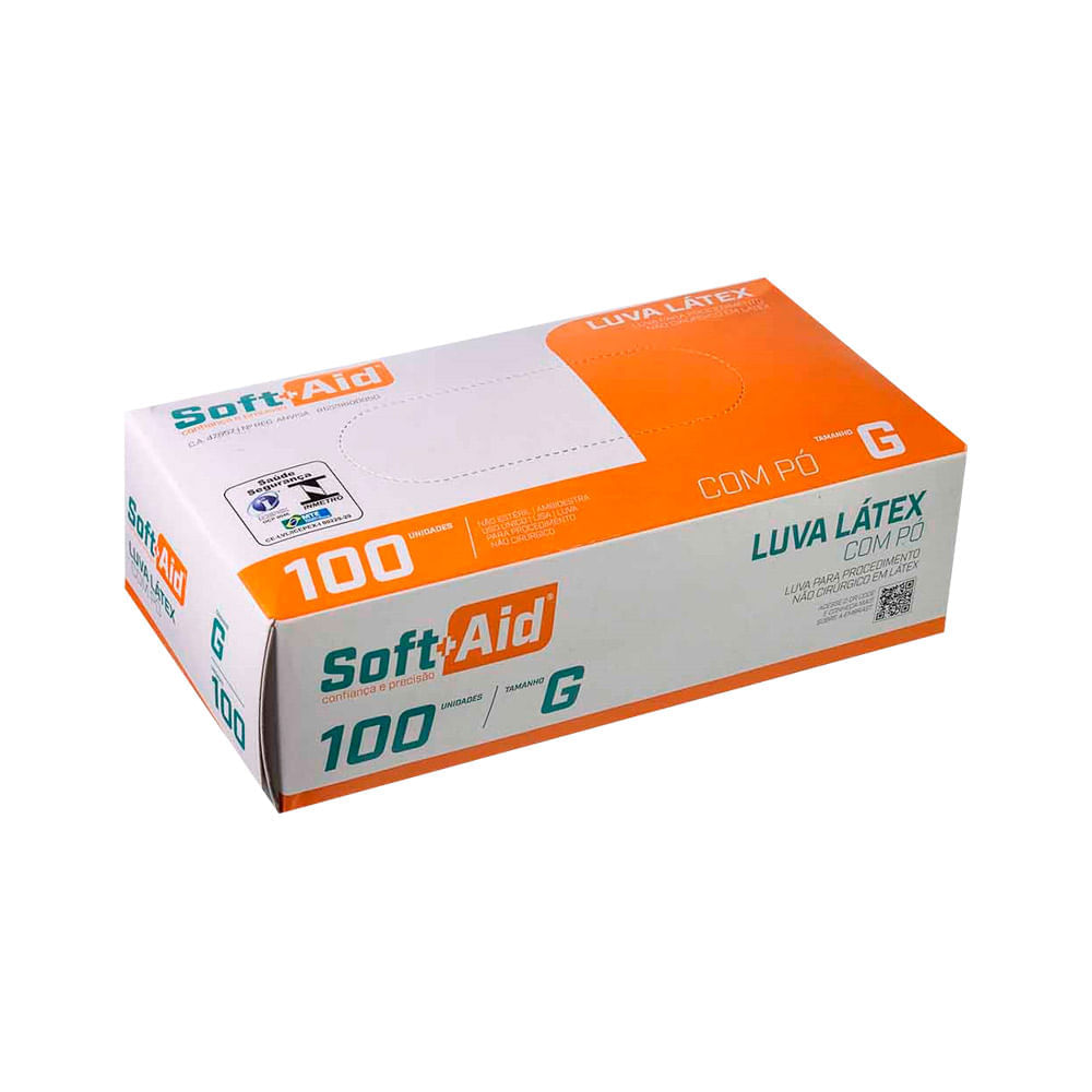 Luva Soft Aid Com 100 G Com Po Latex