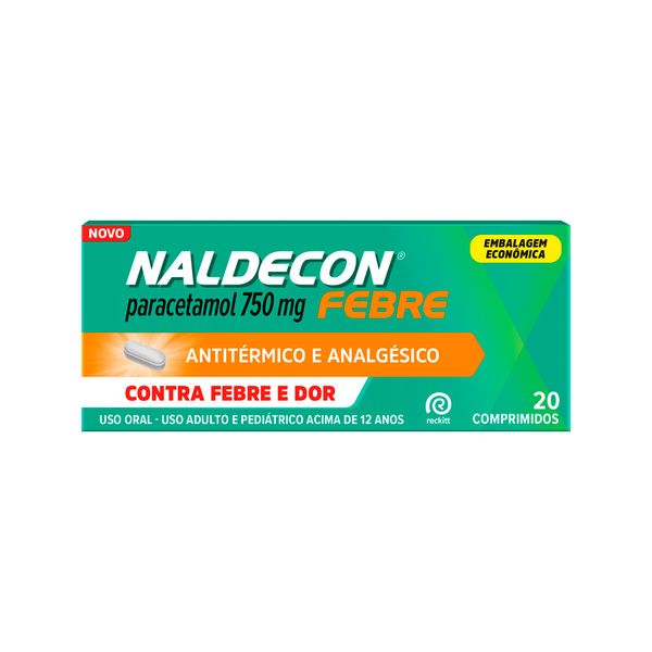Naldecon Febre 750mg Com 20 Comprimidos