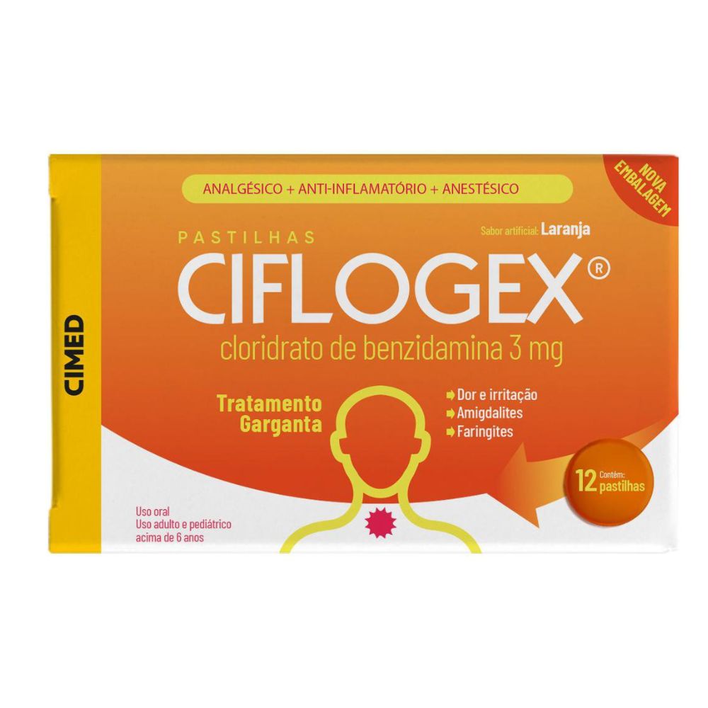 Ciflogex Com 12 Pastilhas Sabor Laranja