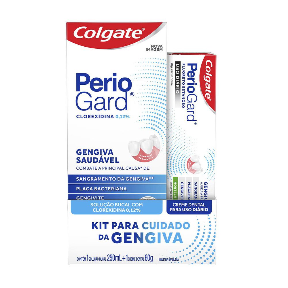 Kit Enxaguante Bucal Colgate Periogard 250ml + Creme Dental Periogard  Hortela 60g
