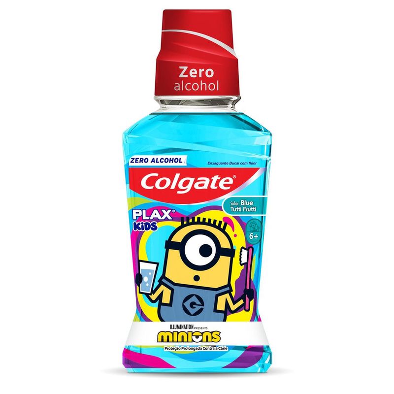 Enxaguante Bucal Colgate Plax Kids Minions Blue Tutti Frutti 250ml