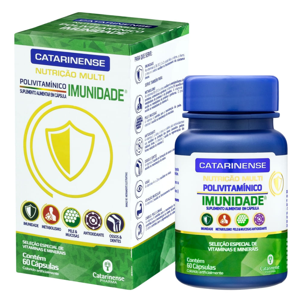 Polivitaminico Imunidade Multi 60 Capsulas Catarinense Nutricao