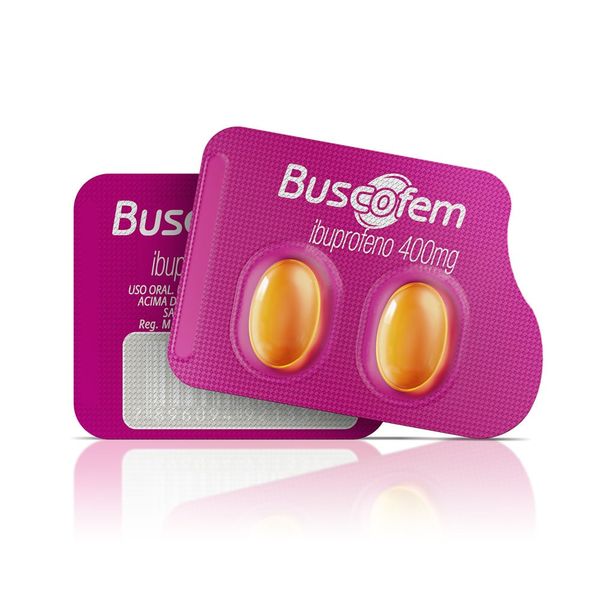 Analgésico Buscofem Ibuprofeno 400mg 2 Cápsulas Analgesico Buscofem Ibuprofeno 400mg 2 Capsulas