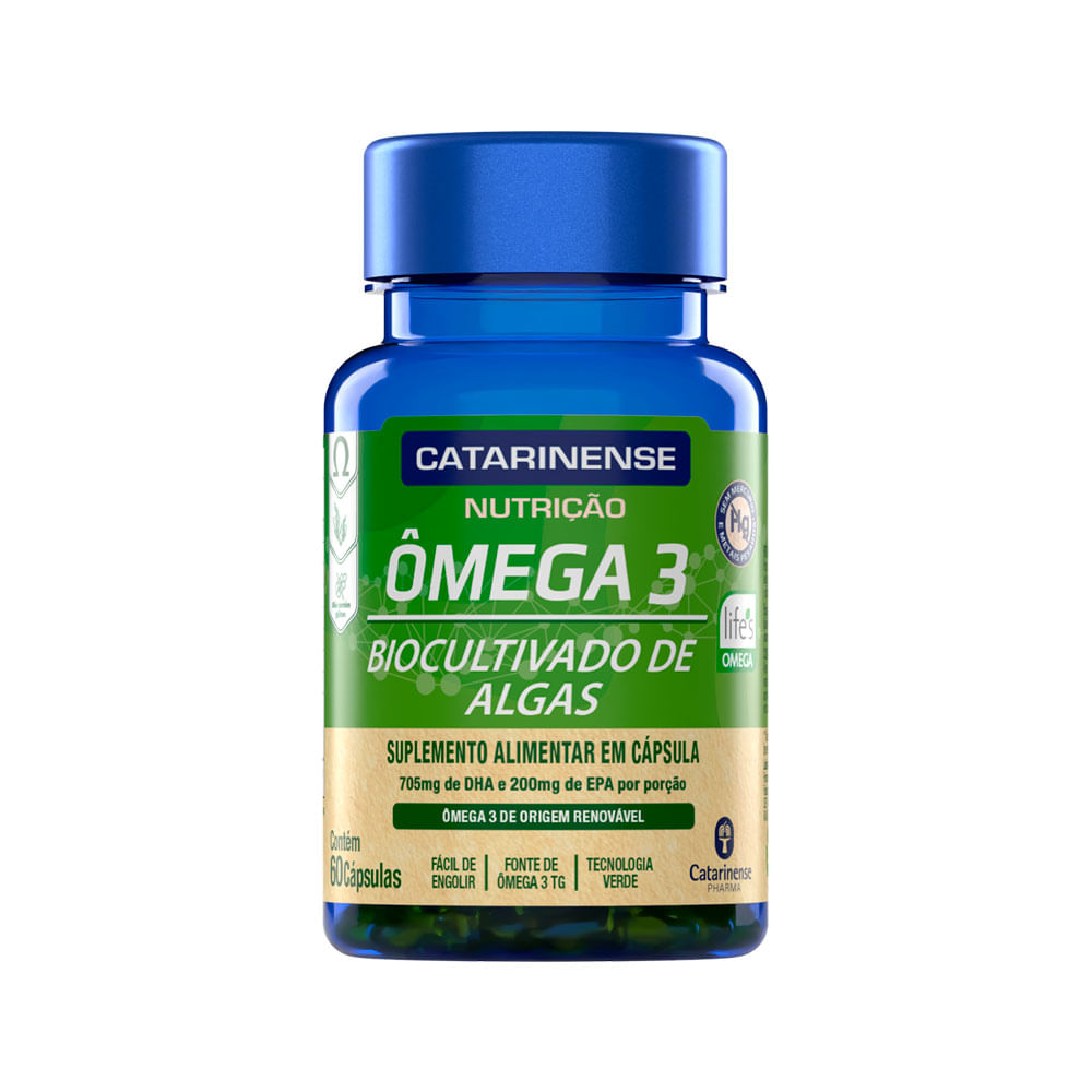 Omega 3 Biocultivado De Algas Catarinense Com 60 Capsulas