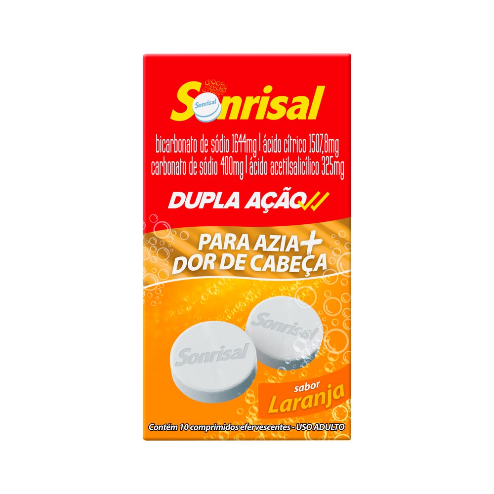 Sonrisal Sabor Laranja Com 10 Comprimidos Efervescentes