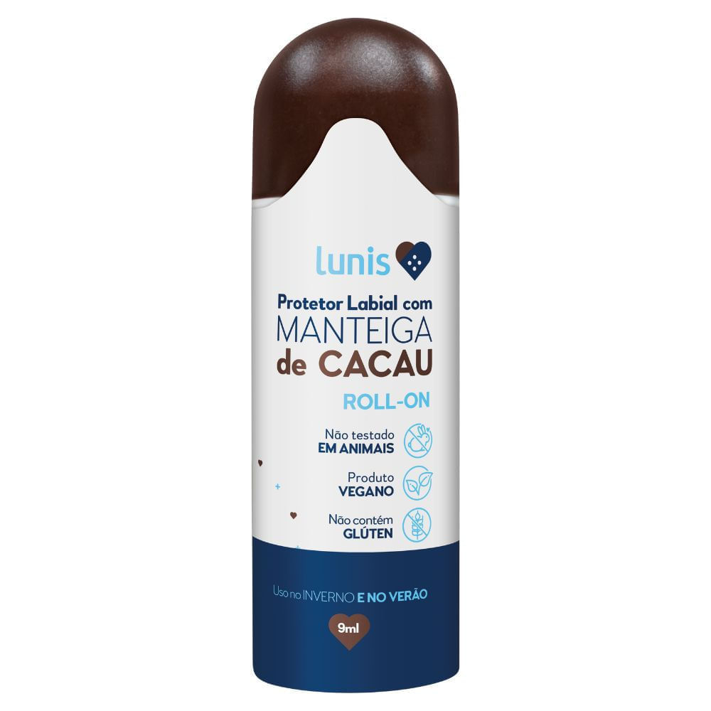 Protetor Labial Com Manteiga De Cacau Lunis Roll-on 9ml
