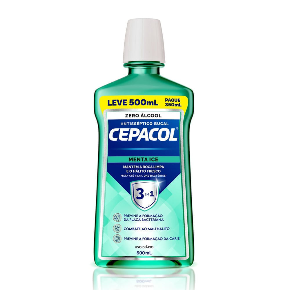 Enxaguante Bucal Cepacol Menta Ice Sem Álcool 500ml