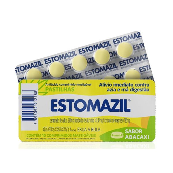 Antiácido Em Pastilha Estomazil Abacaxi 10 Comprimidos Mastigáveis Antiacido Em Pastilha Estomazil Abacaxi 10 Comprimidos Mastigaveis
