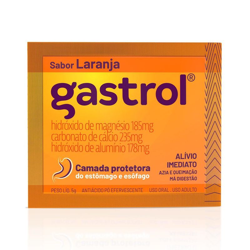 Antiácido Em Pó Efervescente Gastrol Laranja 5g Antiacido Em Po Efervescente Gastrol Laranja 5g