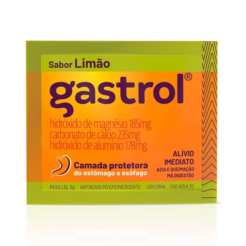 Antiácido Em Pó Efervescente Gastrol Limão 5g Antiacido Em Po Efervescente Gastrol Limao 5g