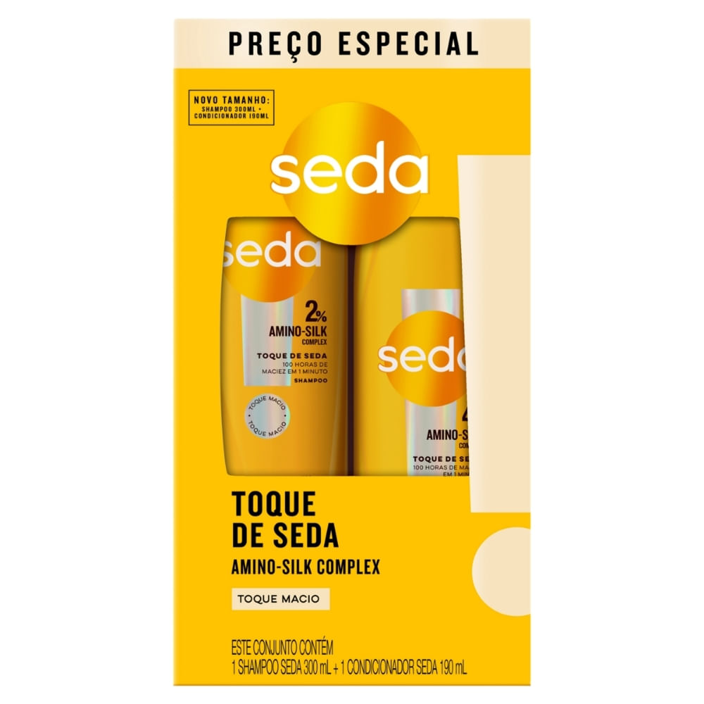Shampoo 300ml + Condicionador 190ml Seda Toque De Seda