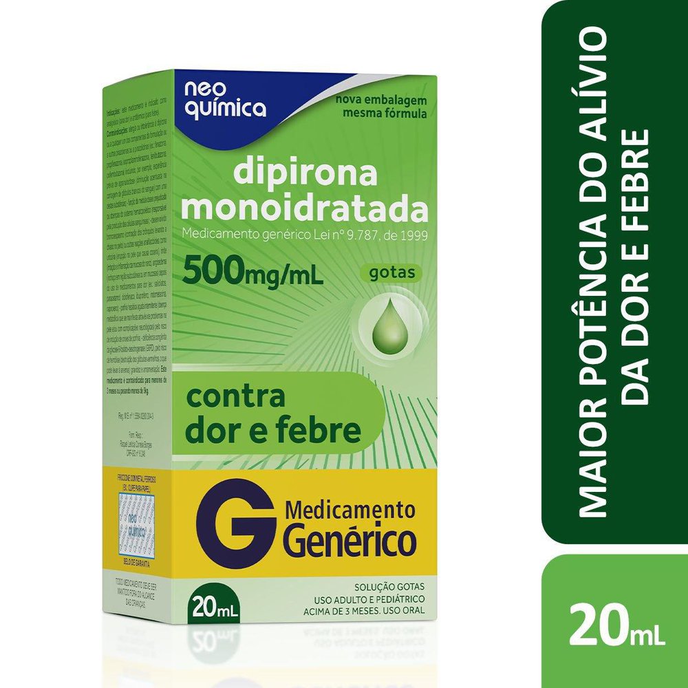 Dipirona 500mg/ml Neo Química Solução Gotas Sabor Abacaxi 20ml — foto 4