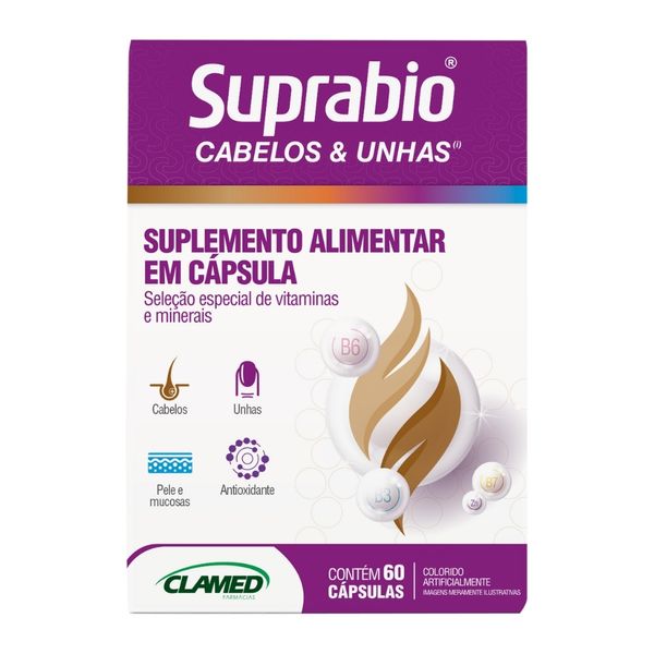 Suplemento Alimentar Suprabio Cabelos E Unhas 60 Cápsulas Suplemento Alimentar Suprabio Cabelos E Unhas 60 Capsulas