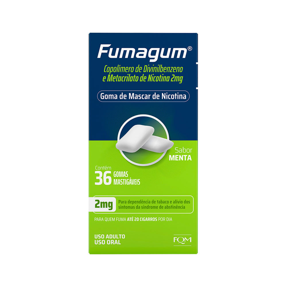Fumagum Nicotina 2mg Com 36 Gomas Menta