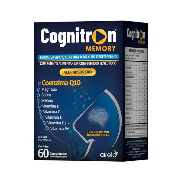 Suplemento Alimentar Cognitron Memory Com 60 Comprimidos Revestidos Airela
