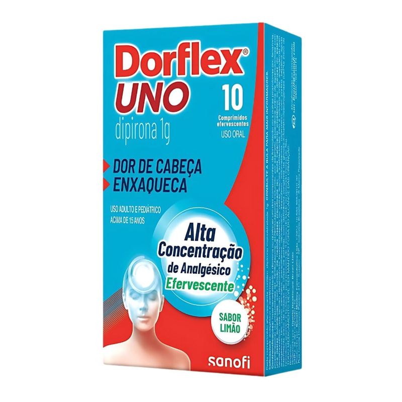 Dorflex Uno Dipirona 1g Enxaqueca 10 Comprimidos Efervescentes
