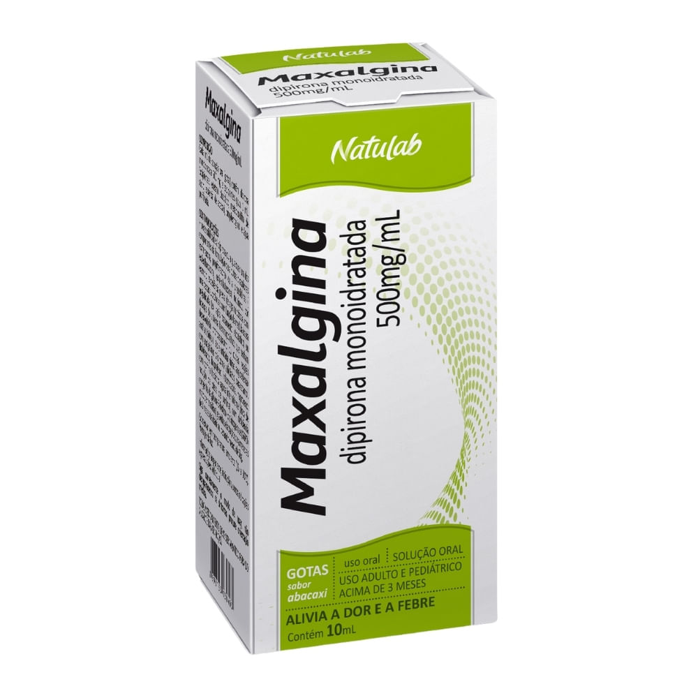 Maxalgina Dipirona 500mg/ml Abacaxi Gotas 10ml Natulab
