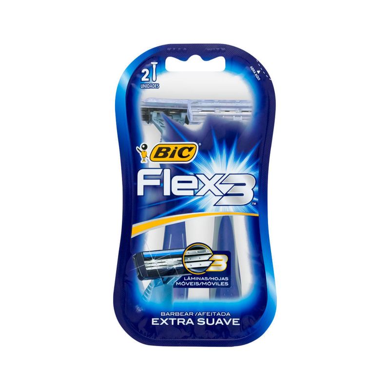 Aparelho Descartável Para Barbear Extra Suave Bic Flex 3 2 Unidades Aparelho Descartavel Para Barbear Extra Suave Bic Flex 3 2 Unidades