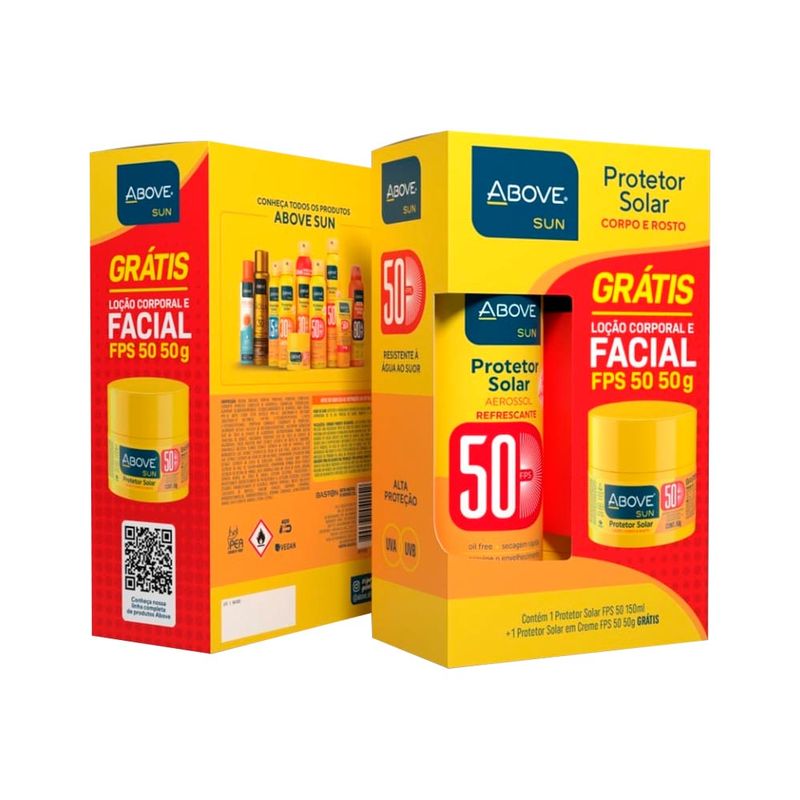 Protetor Solar Above Aerossol Fps50 150ml + 50gr Fps50 Creme Gratis