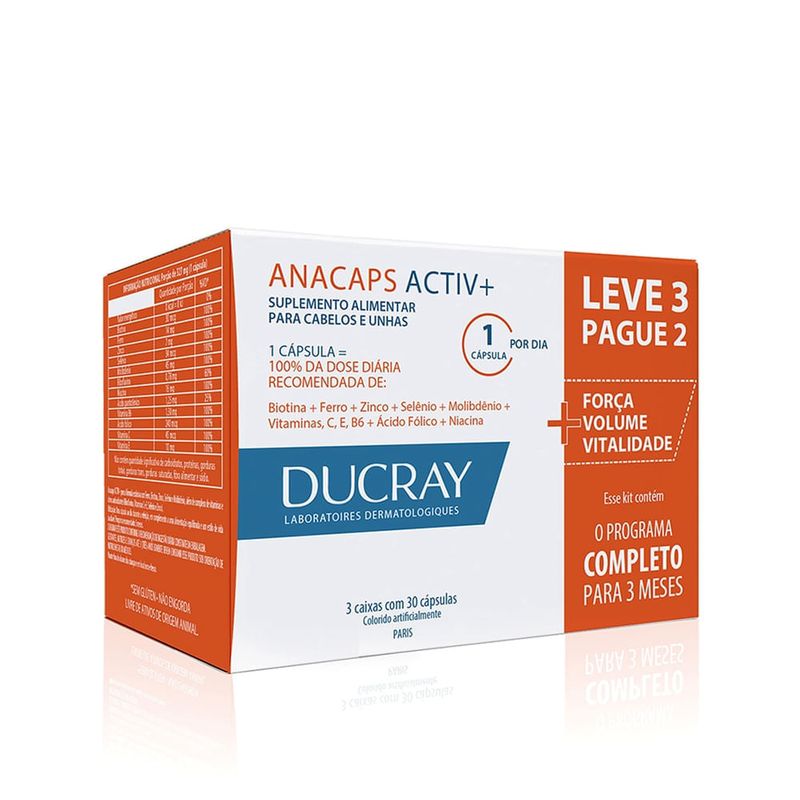 Suplemento Antiqueda Capilar Ducray Anacaps Activ+ 90 Cápsulas Suplemento Antiqueda Capilar Ducray Anacaps Activ+ 90 Capsulas