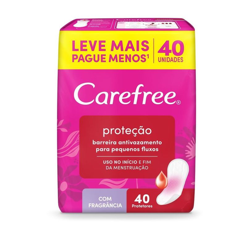 Protetor Diario Carefree Protecao Com Fragrancia 40 Unidades