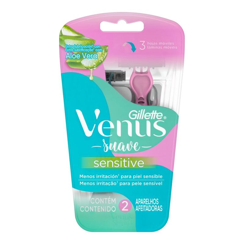 Aparelho Para Depilar Gillette Venus Sensitive Suave 2 Unidades