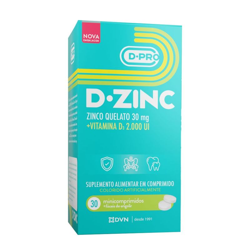 D.zinc Vitamina D 2000 Ui + Zinco 30mg Com 30 Comprimidos
