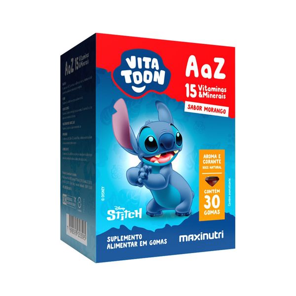 Vitatoon Vitamina A-z Stitch Com 30 Gomas Morango