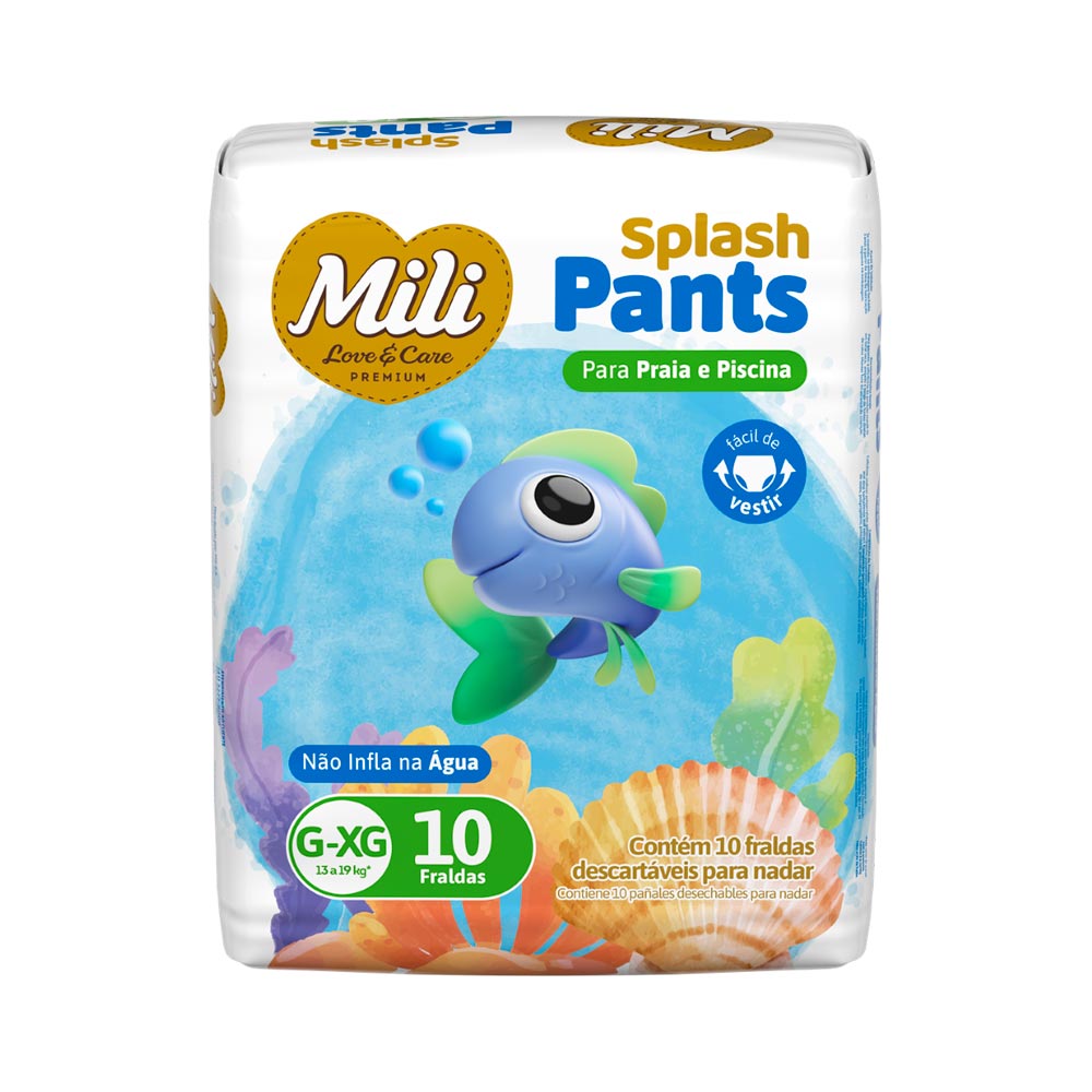Fralda Mili Splash Pants G/xg Com 10 Unidades