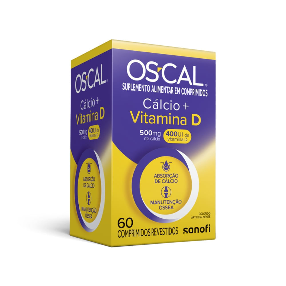 Cálcio 500mg + Vitamina D 400ui Os-cal D 60 Comprimidos