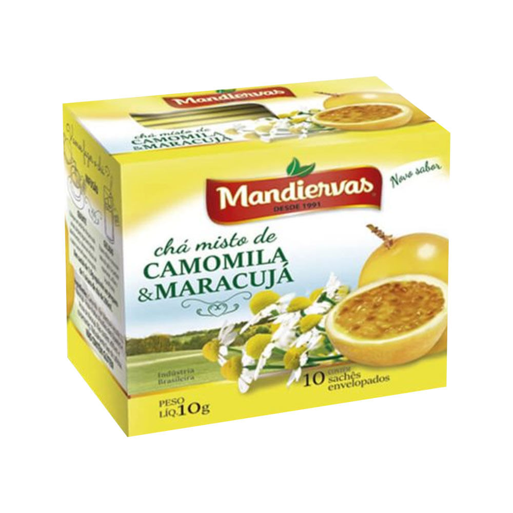 Cha Mandiervas Camomila E Maracuja Com 10 Saches