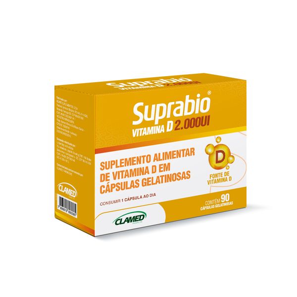Suplemento Alimentar Suprabio Vitamina D 2.000ui 90 Cápsulas Gelatinosas Suplemento Alimentar Suprabio Vitamina D 2.000ui 90 Capsulas Gelatinosas