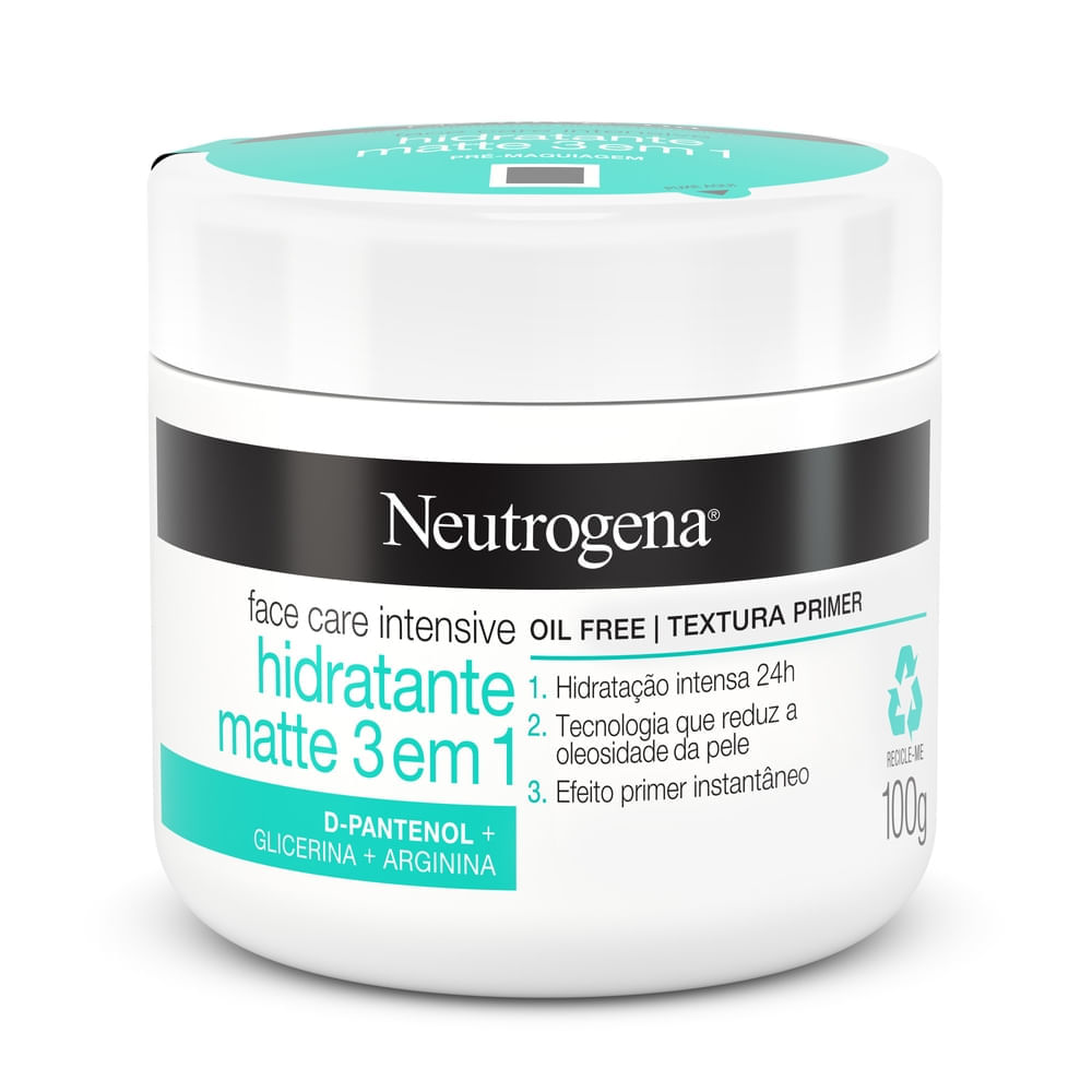 Hidratante Matte Facial Neutrogena Face Care Intensive 3 Em 1 - 100g