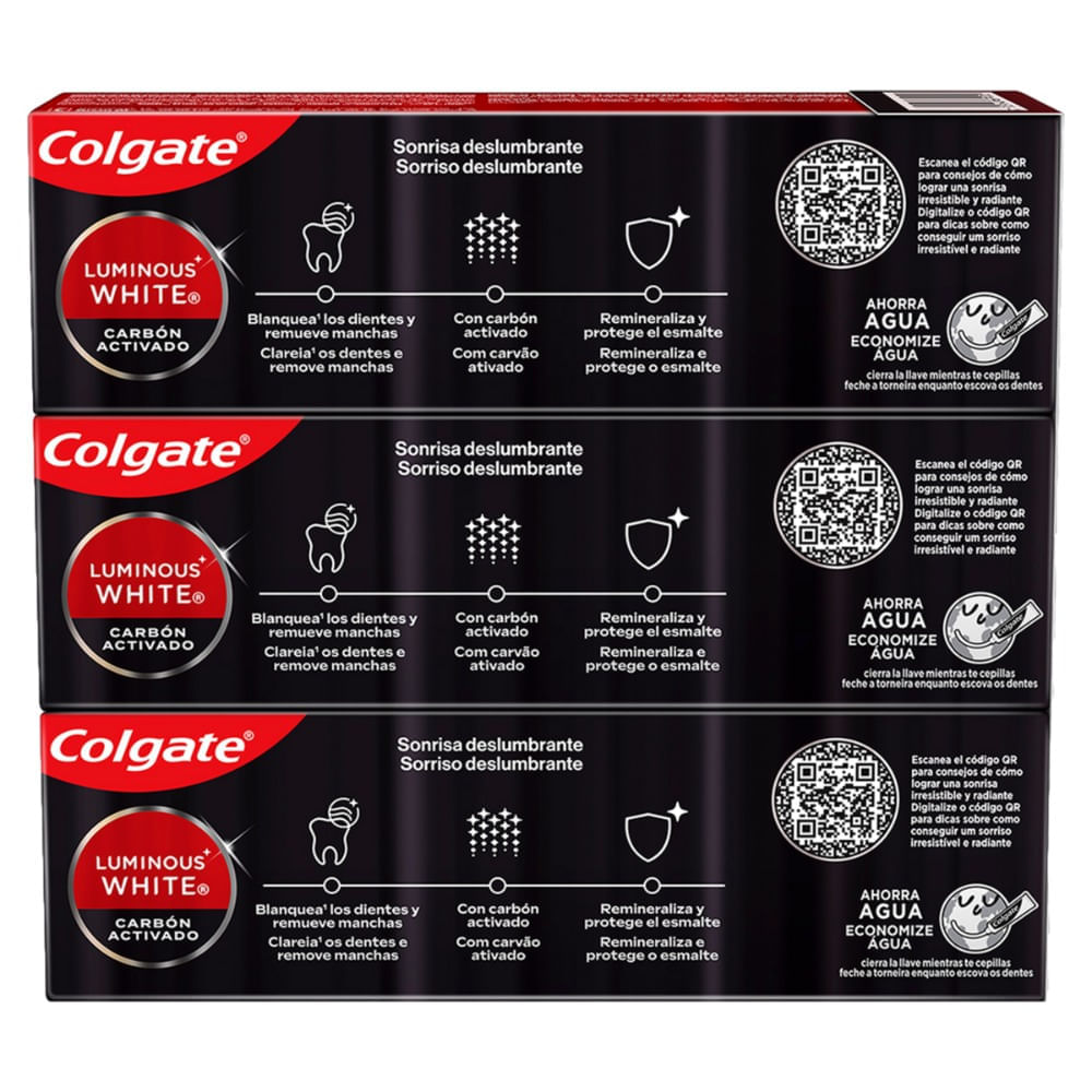 CREME DENTAL COLGATE WHITE COM 3X70GR CARVAO ATIVADO ESPECIAL — foto 3