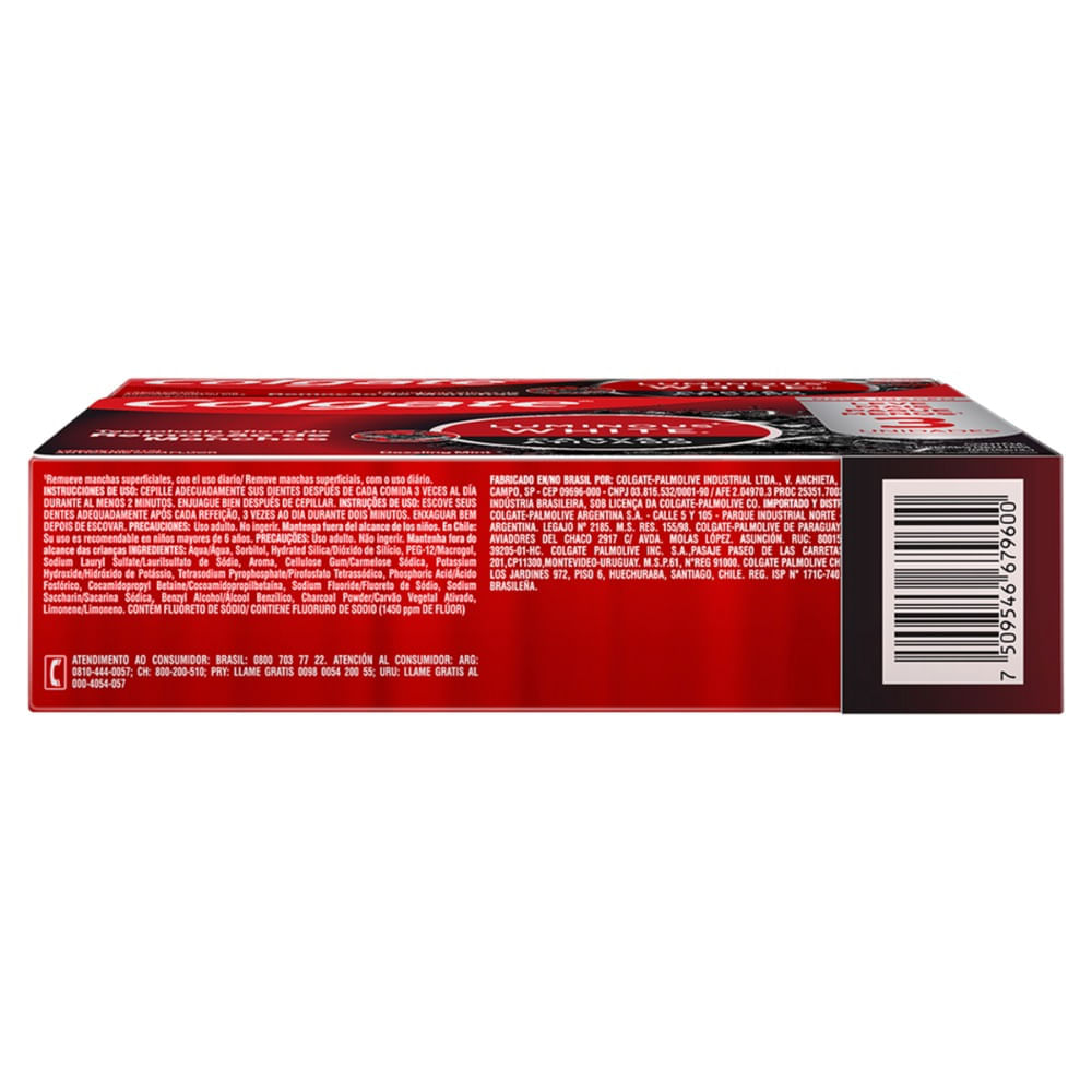CREME DENTAL COLGATE WHITE COM 3X70GR CARVAO ATIVADO ESPECIAL — foto 4